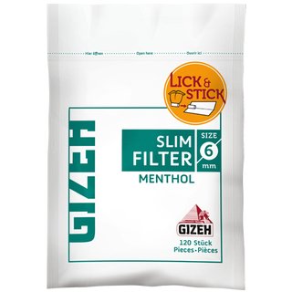 GIZEH SLIM FILTER MENTHOL, Filter, Papers / Filter / Hülsen / Blunts