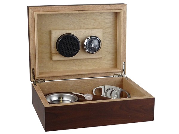 HUMIDOR SET INKL. ZIGARRENABSCHNEIDER & ASCHER