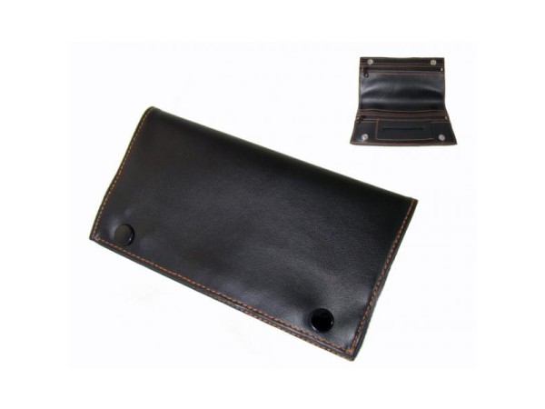 DREHTASCHE LEDERIMITAT SCHWARZ 16CM X 9CM