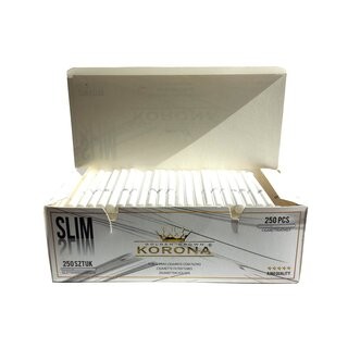 KORONA ZIGARETTENHÜLSEN WEISS SLIM 250 STK.