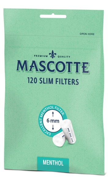 MASCOTTE MENTHOL SLIM FILTERS 6MM 120STK.