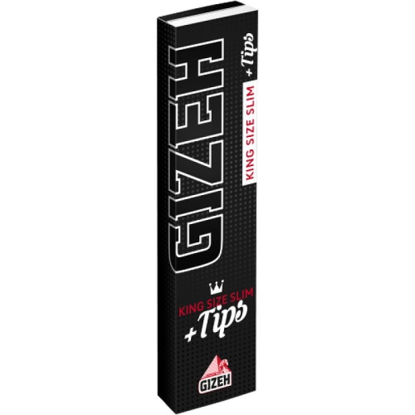 GIZEH BLACK KING SIZE SLIM + TIPS