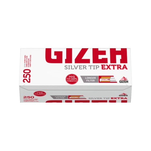 GIZEH HÜLSEN SILVER TIP EXTRA 250STK.